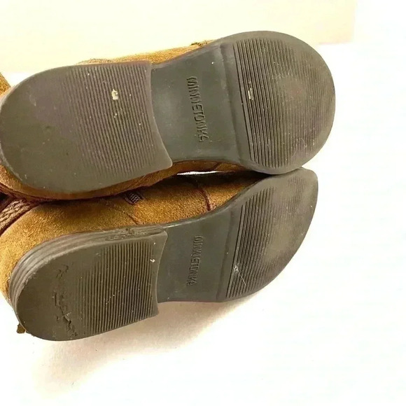 Minnetonka Women's Dixon Brown Suede Braided Buckle Moccasin Zip Booties Size 8 - Picture 10 of 10